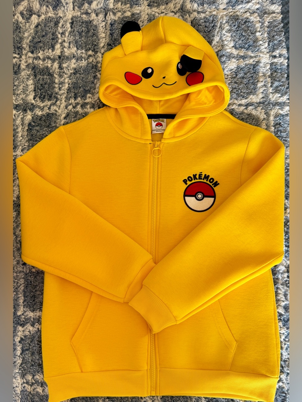 Kids Yellow Pikachu Zip Hoodie Pokemon